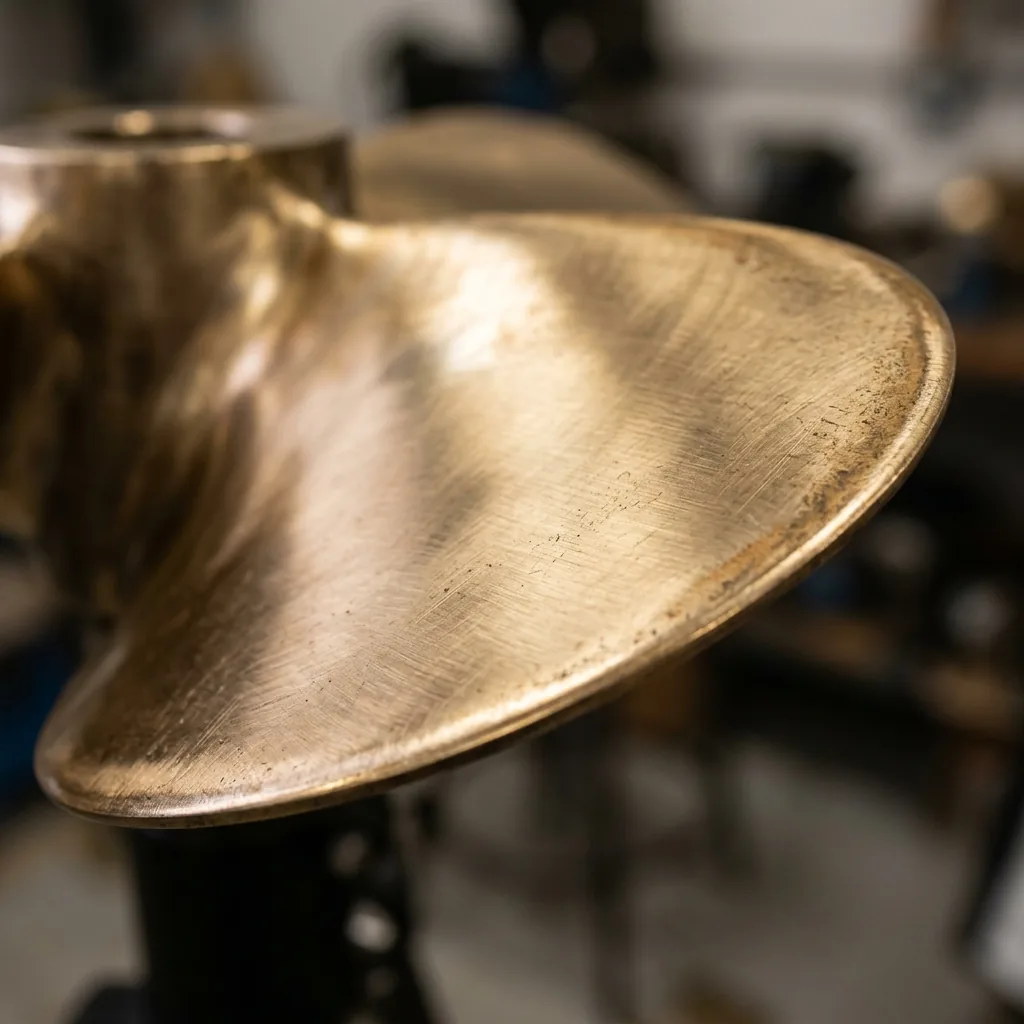Bronze Propeller Surface Details and Mirror Polish
